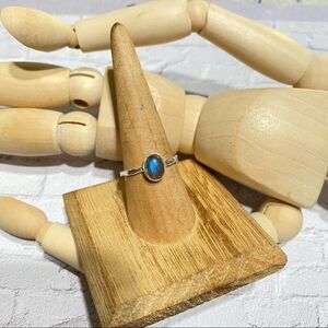 Labradorite Sterling Silver Hammered Band Ring Handmade  Size 8